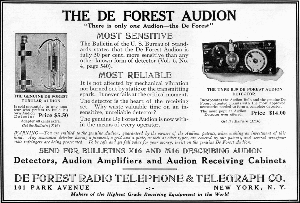 De Forest Audion ad
