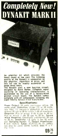 Advertisement for Dynaco Mark II Amplifier Radio Electronics 1956