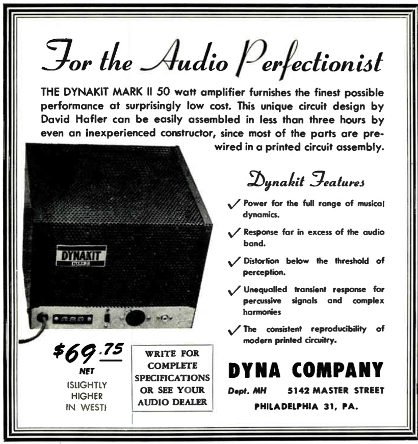 Advertisement for the Dynaco Mark II Amplifier