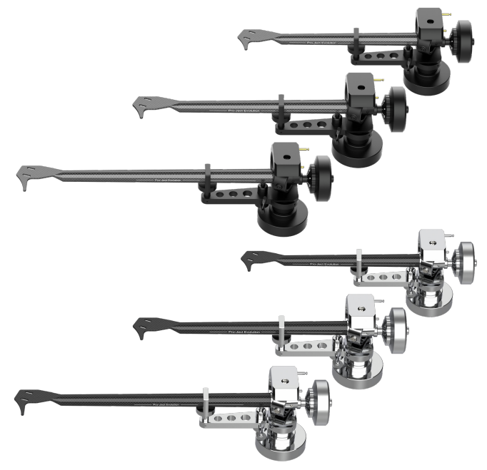 EVO CC Tonearms are available in Black and HG finishes, and in 12 inch, 10 inch, and 9 inch lengths