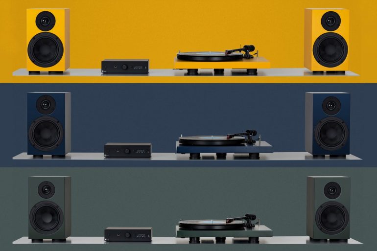 Pro-Ject Audio Systems "Colorful" systems include matching speakers, turntables, and amplifier in designer colors