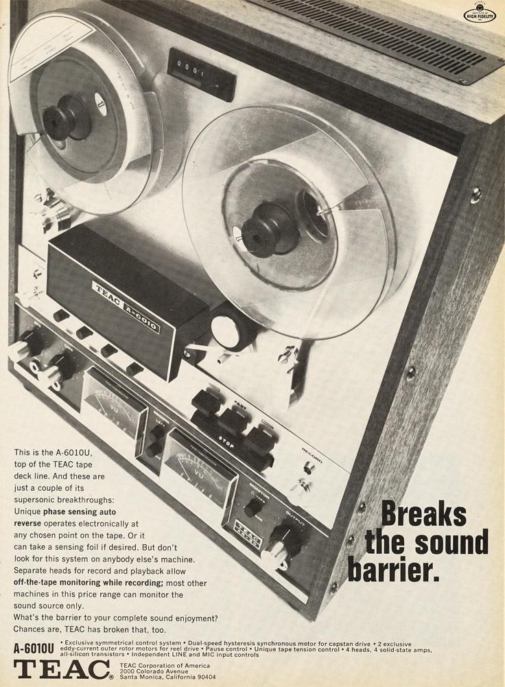 Advertisement for the TEAC A-6010U Reel-to-Reel Tape Deck