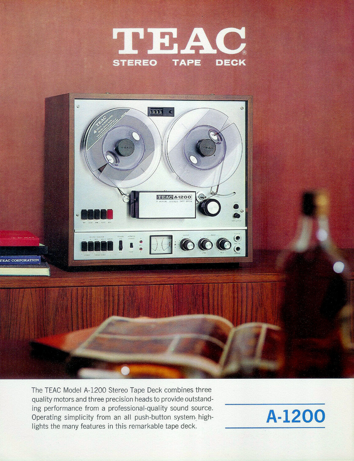 Print advertisement for the TEAC A-1200 Stereo Tape Deck