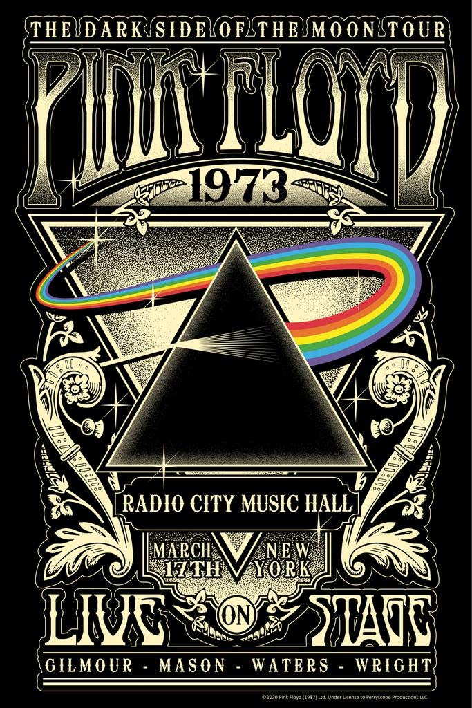 Pink Floyd dark side of the moon 1973 concert poster