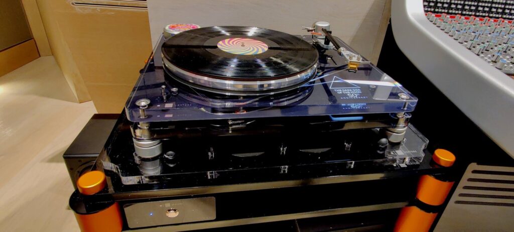 "Dark Side of the Moon" 50th Anniversary commemorative version of the Vertere MG-1 Turntable, with a Phono-1 Preamplifier