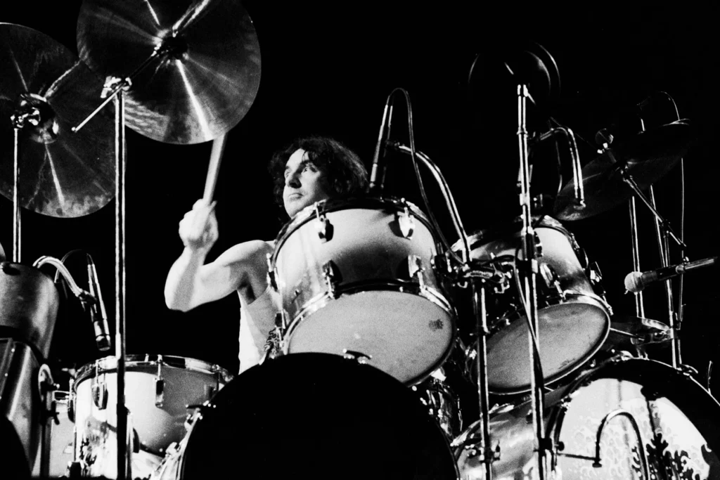 Nick Mason drumming with Pink Floyd
