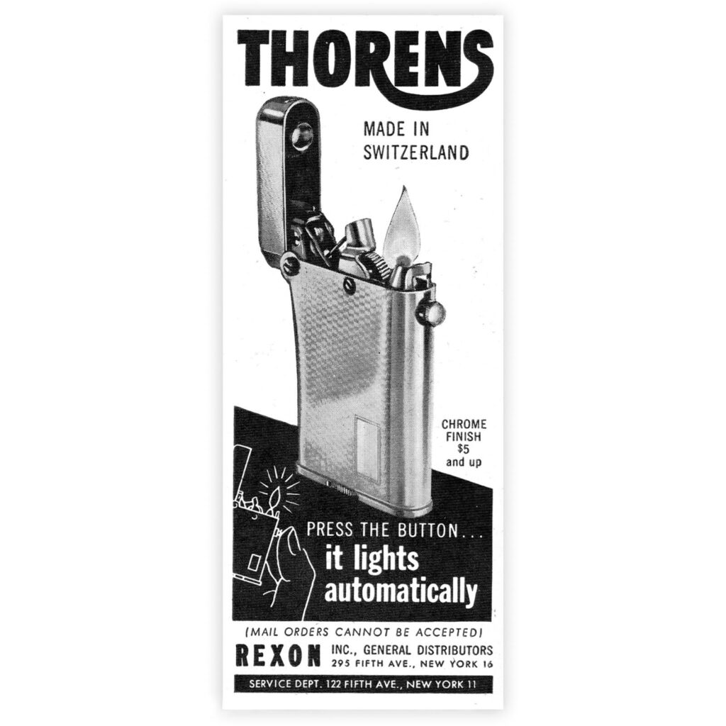American advertisement for a Thorens lighter