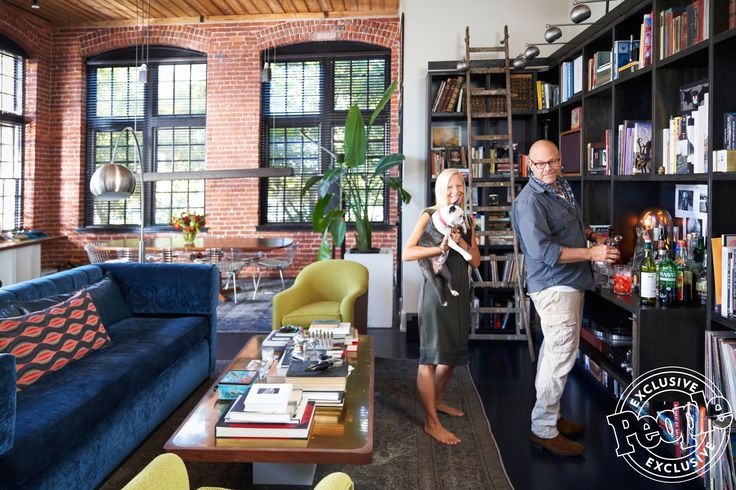 Elizabeth Ingram and Alton Brown at home