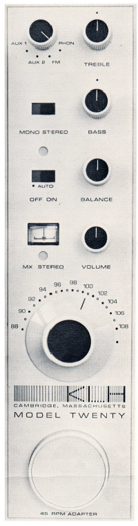 KLH Model 20 control panel