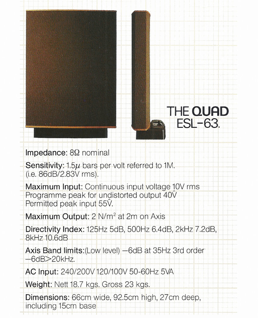 Brochure for the Quad ESL-63