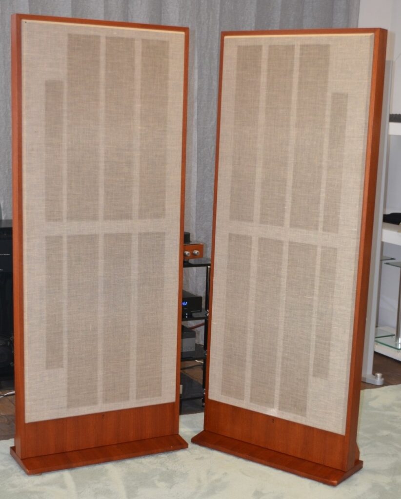 Another view of the STAX ELS-8X electrostatic loudspeakers