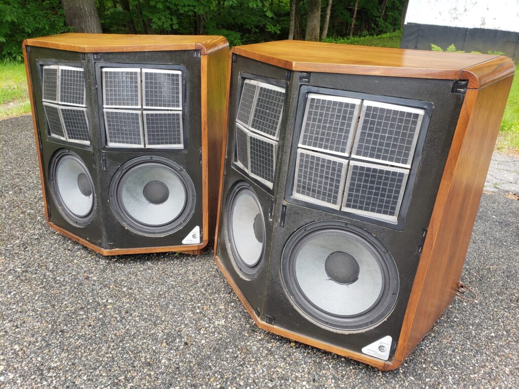 A vintage pair of JansZen Z-824 speakers