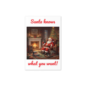Santa Knows What You Want!  Hi-Fi Hall of Fame Christmas card