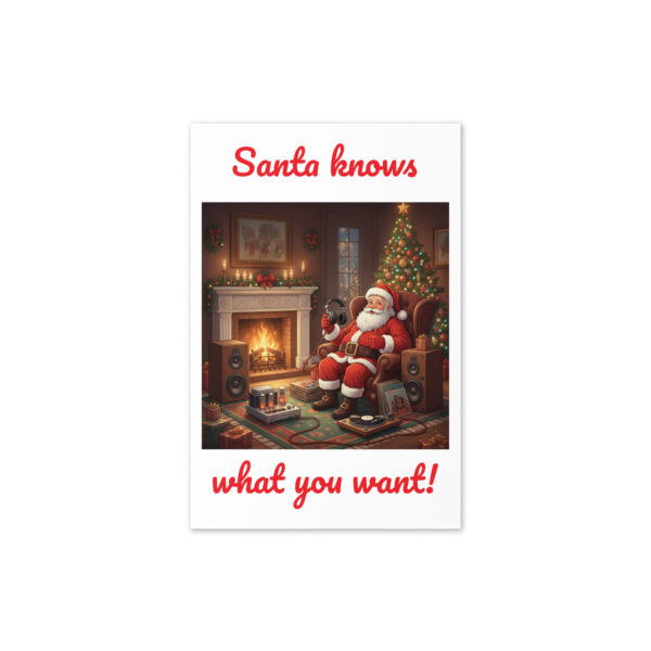 Santa Knows What You Want!  Hi-Fi Hall of Fame Christmas card