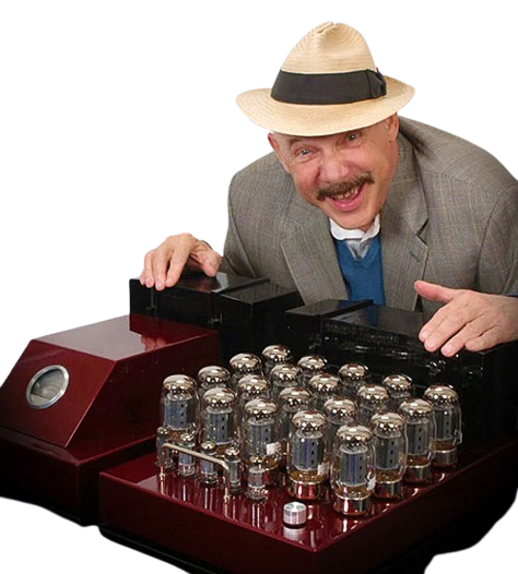 Bob Carver showing off his "Silver Seven" Power Amplifier!