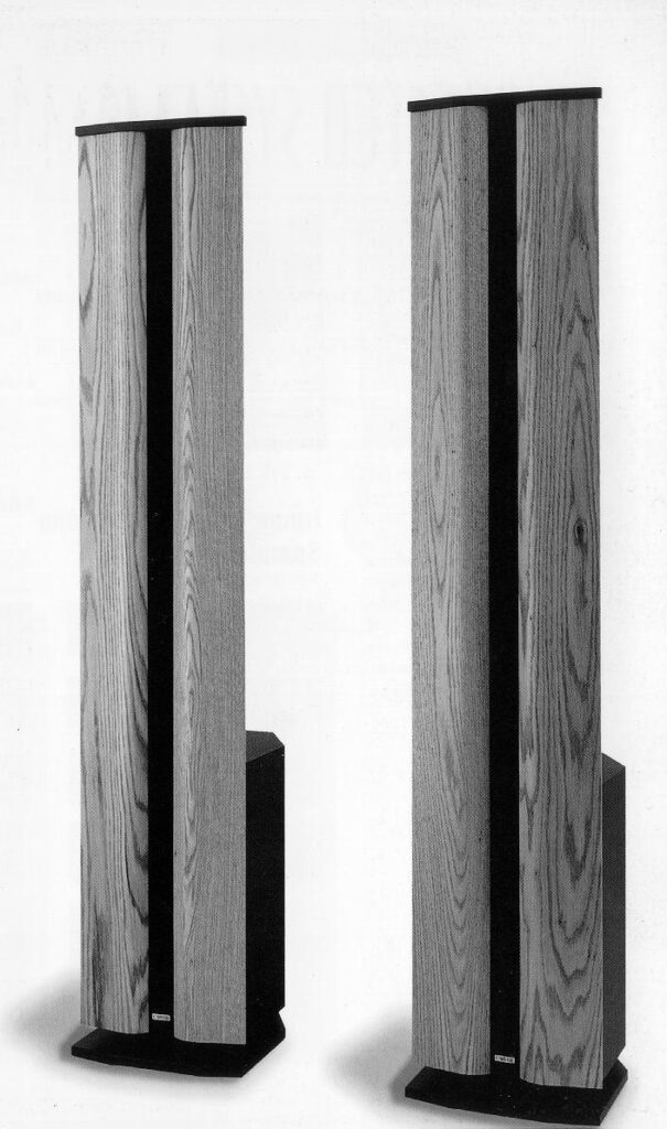 The third generation Carver AL-III with a long ribbon driver and a rear mounted subwoofer