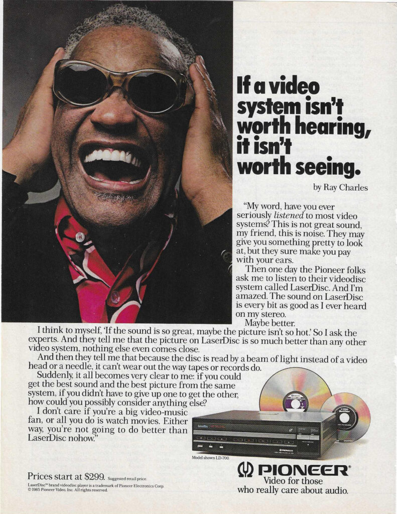 Advertisement for the Pioneer LD-700 LaserDisc Player