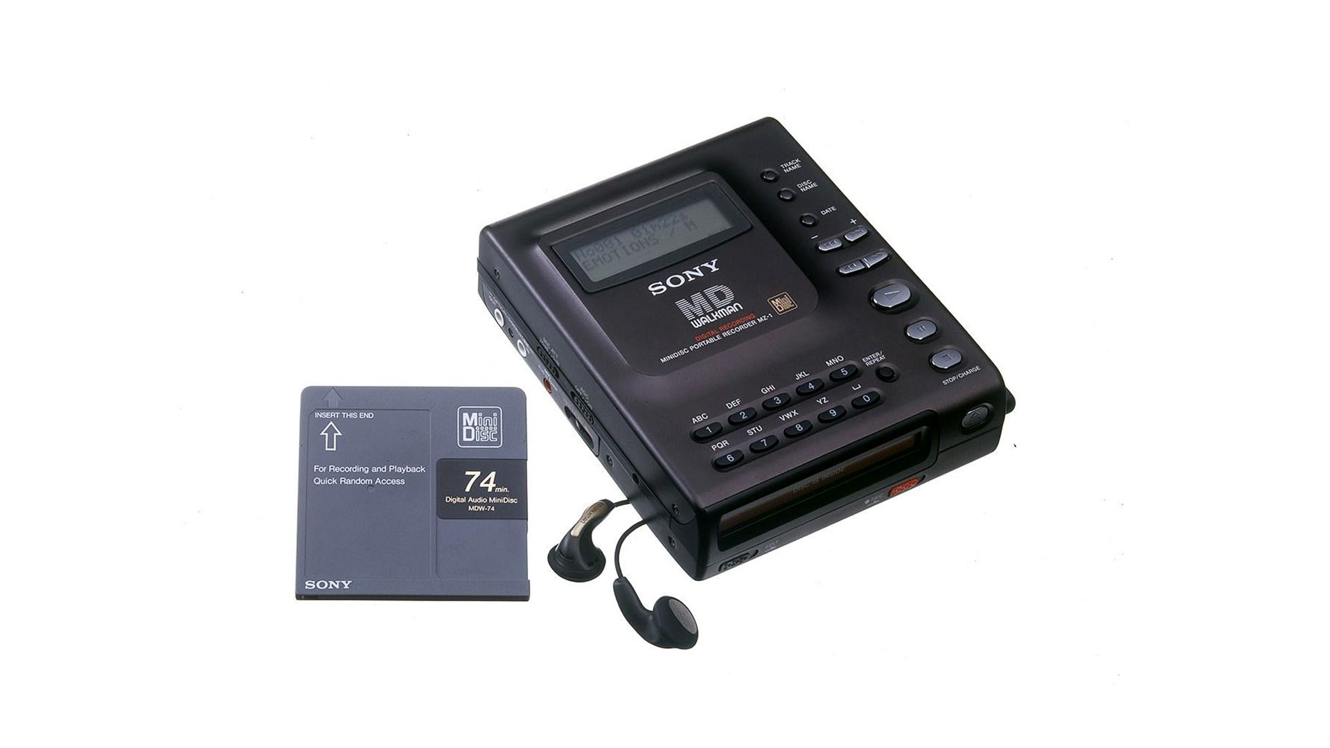 The world's first MiniDisc recorder, the Sony MZ-1