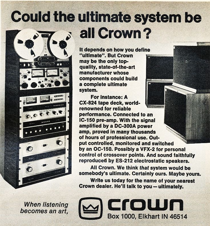 Print advertisement for Crown electronics