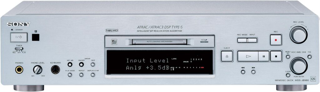 A Sony MDS-JB890 MiniDisc deck