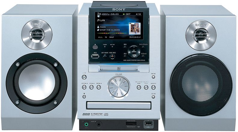 A beautiful MiniDisc bookshelf system, the SONY NAS-M70HD