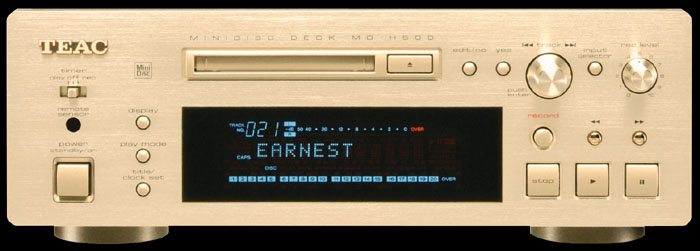 TEAC MD-H500 "mini" component with brushed-aluminum faceplates (often in gold or champagne) and high-quality Burr-Brown DACs