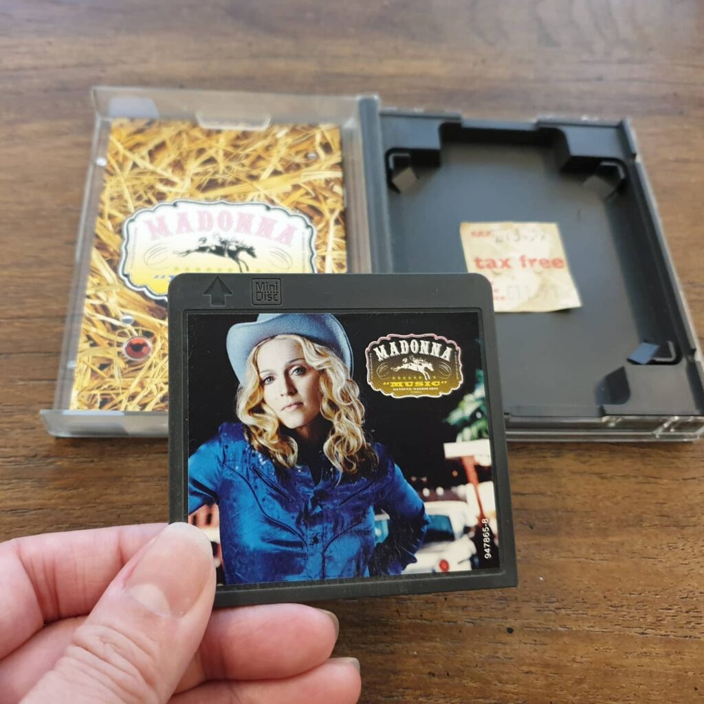 Released in September 2000, Madonna's "Music" album on MiniDisc from Maverick / Warner Brothers