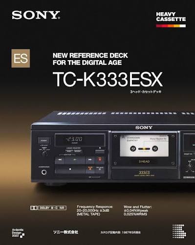 Brochure for the Sony TC-K333ESX cassette deck
