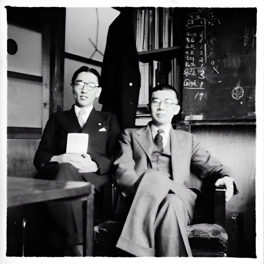 Masaru Ibuka and Akio Morita, circa 1946