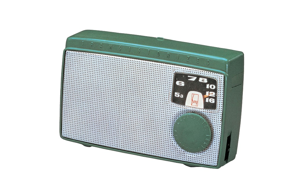 The TR-55 portable transistor radio, the first Sony-branded product